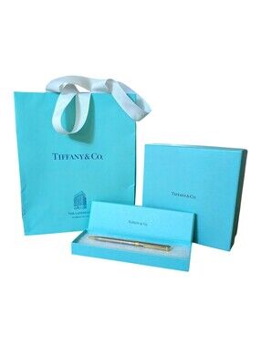 Vintage Tiffany & Co Stering lSilver Pen Heirloom Estate with Box & Bag